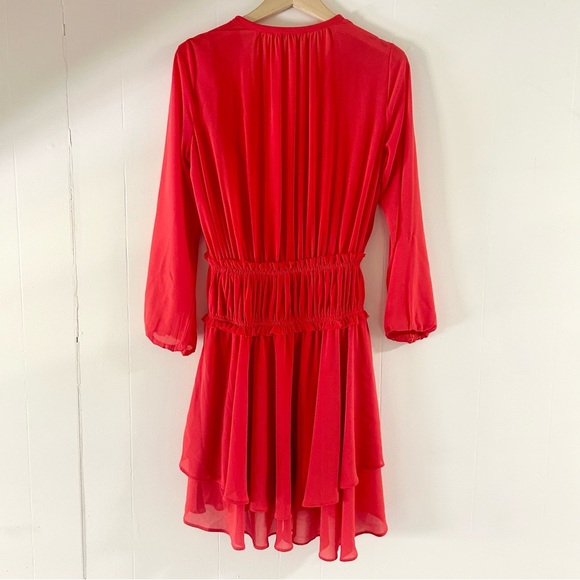 MAJE Rulla chiffon dress in Rouge sz 2 (US M) - Picture 4 of 5